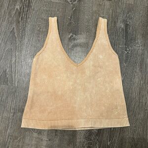 Tan Crop Tank Top